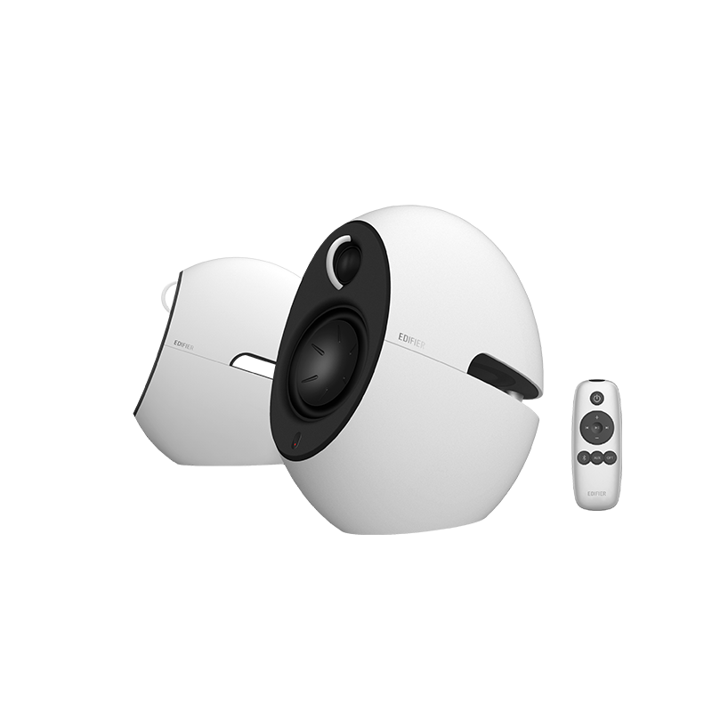 white e25HD speaker with its control panel