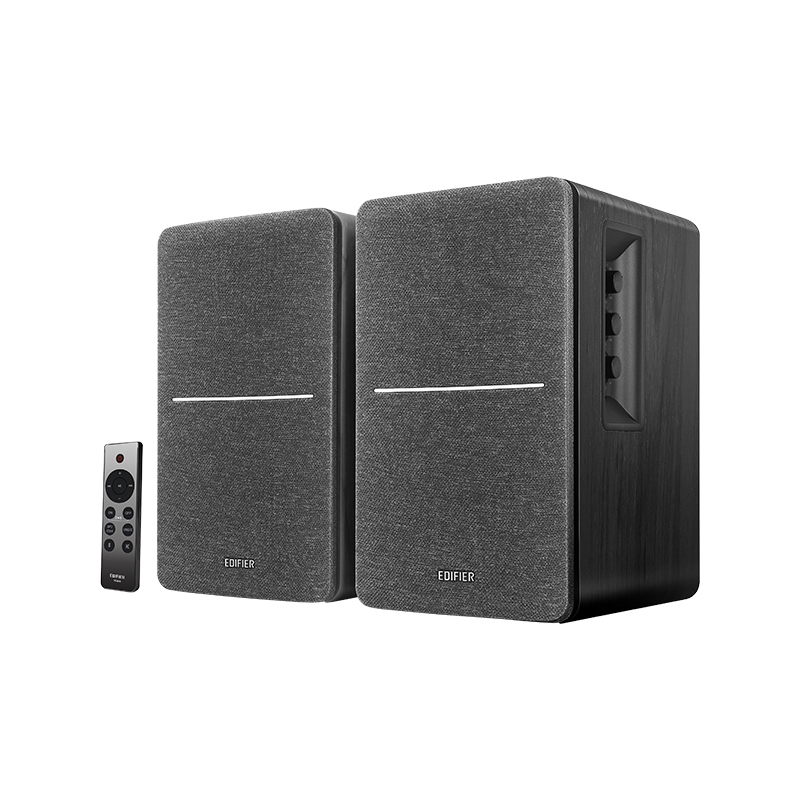 black edifier r1280db speakers with control