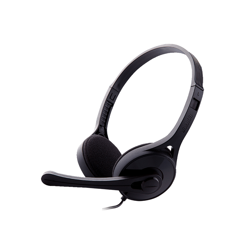 a black communication headphone